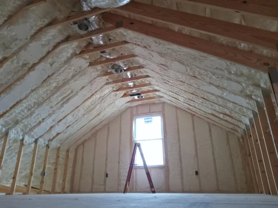 Spray foam roofing application for Crawl Space Insulation project in Rice Lake
